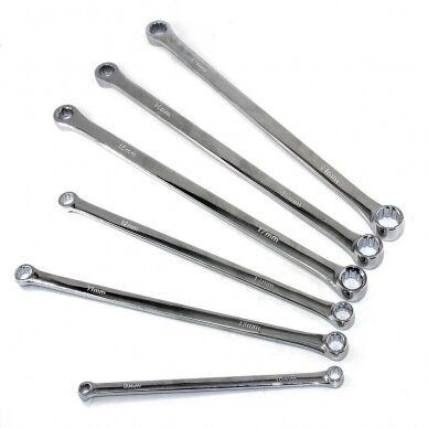 Dvigubo žiedo raktų rinkinys - ilgas tipas -8 - 24 mm - 6 vnt. 1 Dvigubo žiedo raktų rinkinys - ilgas tipas -8 - 24 mm - 6 vnt. 1