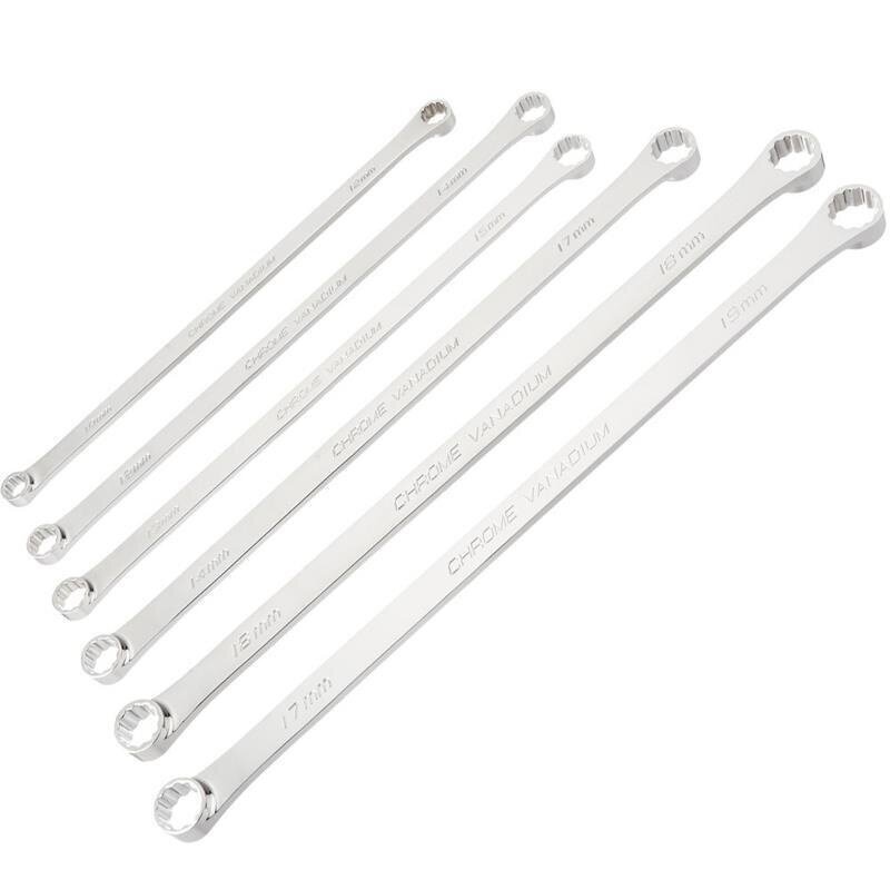 Dvigubo žiedo raktų rinkinys - ilgas tipas -8 - 24 mm - 6 vnt. Dvigubo žiedo raktų rinkinys - ilgas tipas -8 - 24 mm - 6 vnt.
