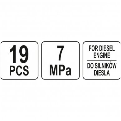 Dyzelinis kompresijos matuoklis su adapteriais 5 Dyzelinis kompresijos matuoklis su adapteriais 5
