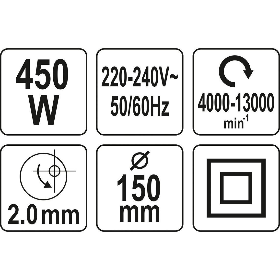 Ekscentrinis šlifuoklis 150mm. 450W 3 Ekscentrinis šlifuoklis 150mm. 450W 3