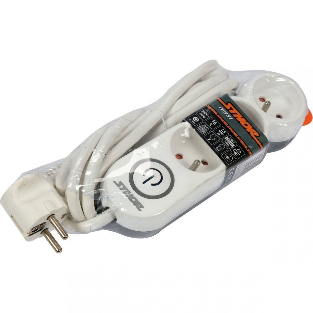 Elektrinis ilgintuvas 3 lizdai 3m. 1,5mm². 4