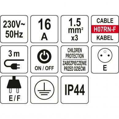 Elektrinis ilgintuvas 5 lizdai su jungikliu ir dangteliais 1.5mm² 3m. 6 Elektrinis ilgintuvas 5 lizdai su jungikliu ir dangteliais 1.5mm² 3m. 6
