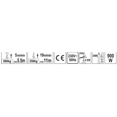 Elektrinė kėlimo gervė 900W, 500kg. 1 Elektrinė kėlimo gervė 900W, 500kg. 1