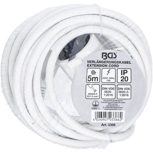 Elektrinis ilgintuvas 5m. 3 x 1.5mm² IP 20 2 Elektrinis ilgintuvas 5m. 3 x 1.5mm² IP 20 2