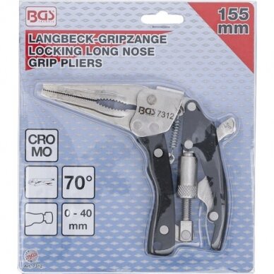 Fiksuojamos replės pistoleto tipo, ilgu snapu 170mm. 5 Fiksuojamos replės pistoleto tipo, ilgu snapu 170mm. 5