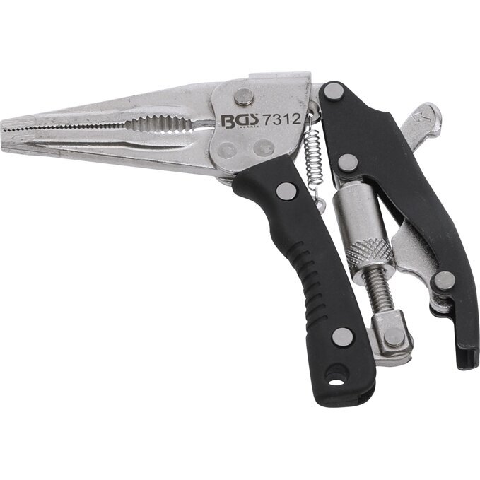 Fiksuojamos replės pistoleto tipo, ilgu snapu 170mm. Fiksuojamos replės pistoleto tipo, ilgu snapu 170mm.
