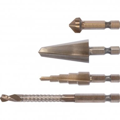 Frezų metalui rinkinys 1/4" antgalis, 4vnt. HSS 4241 Frezų metalui rinkinys 1/4" antgalis, 4vnt. HSS 4241