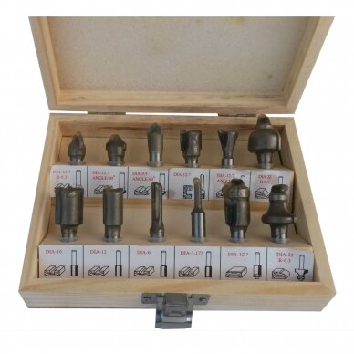 Frezų medžiui rinkinys 12 vnt 3 Frezų medžiui rinkinys 12 vnt 3
