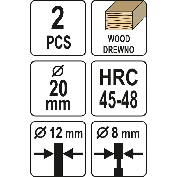 Freza - kamštinis grąžtas medžiui  20mm. 2 vnt. 4