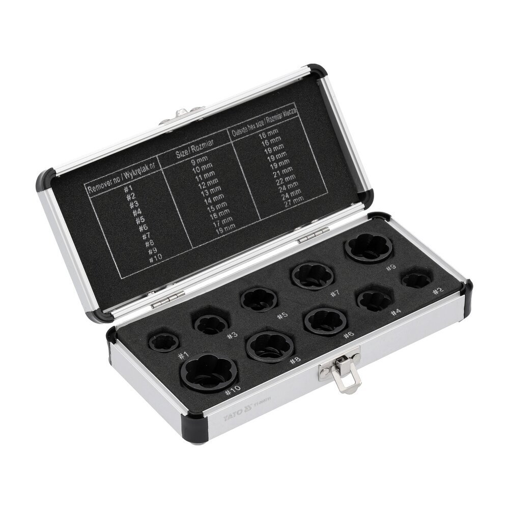 Galvučių rinkinys sugadintiems varžtams 9-19mm. 10vnt.