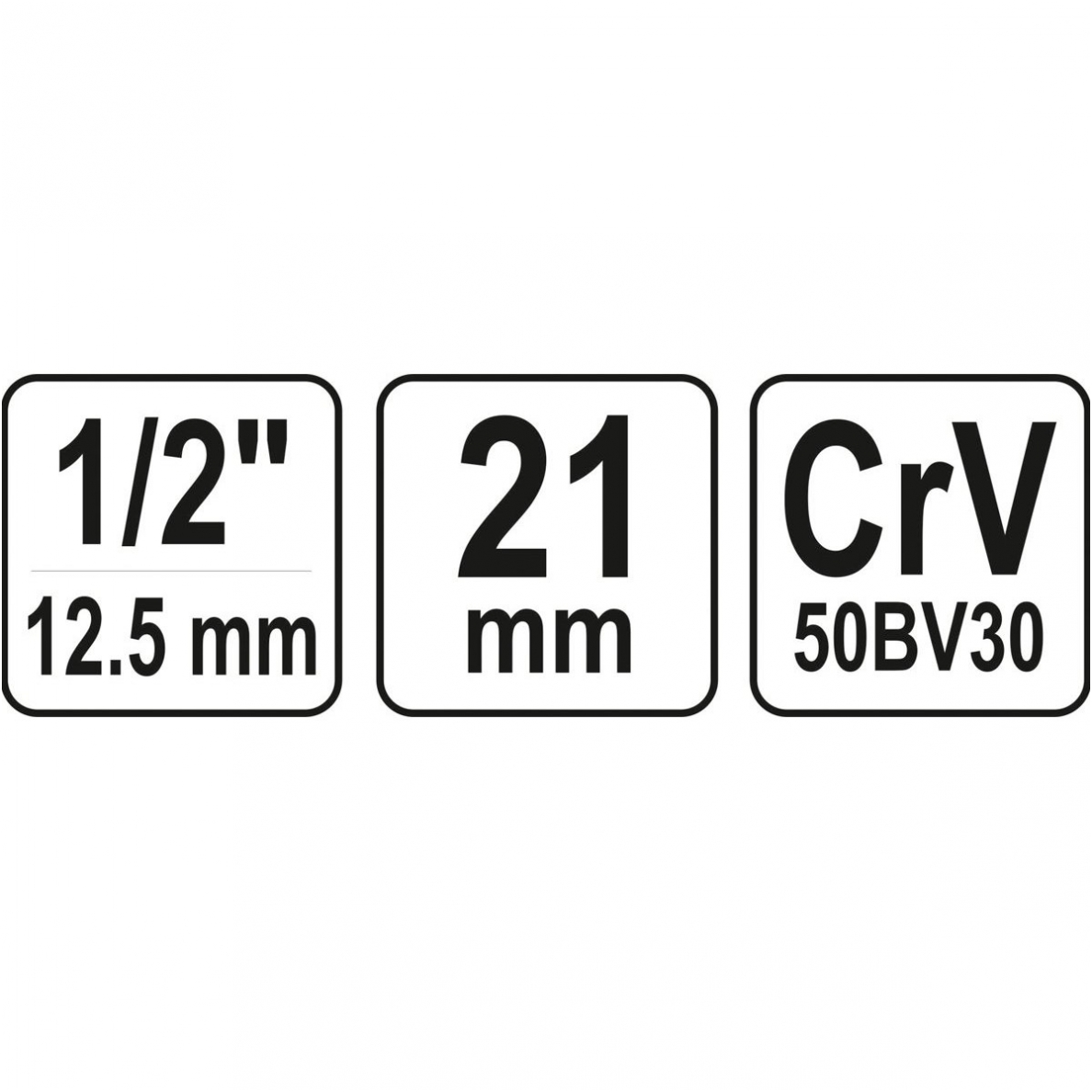 Galvutė žvakėms šešiakampė | 12,5 mm (1/2") | 21 mm 2