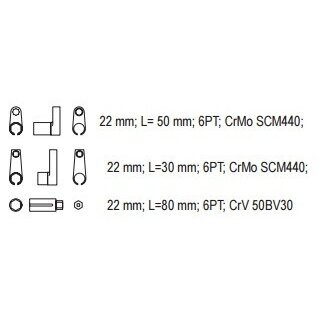 Galvučių rinkinys lamda zondui 22 mm. 3vnt. 4 Galvučių rinkinys lamda zondui 22 mm. 3vnt. 4