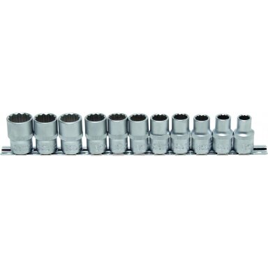 Galvučių rinkinys 1/2", 12-kampės, 10 - 21 mm, 11 vnt.