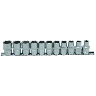 Galvučių rinkinys 1/2", 6-kampės, 10 - 21 mm, 11 vnt.