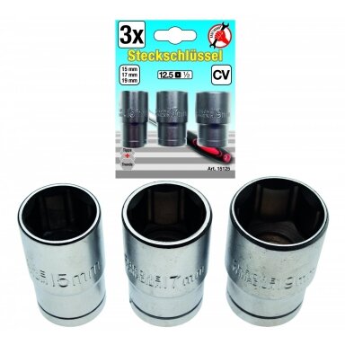 Galvučių rinkinys 15-17-19 mm, 3vnt. Galvučių rinkinys 15-17-19 mm, 3vnt.