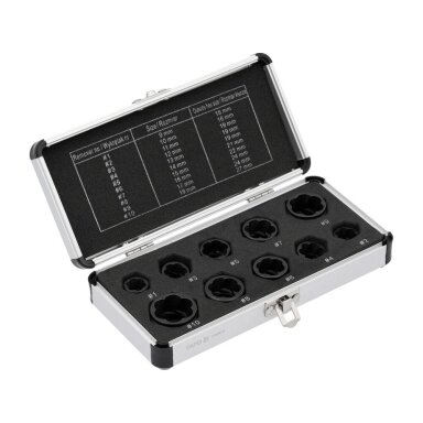 Galvučių rinkinys sugadintiems varžtams 9-19mm. 10vnt.