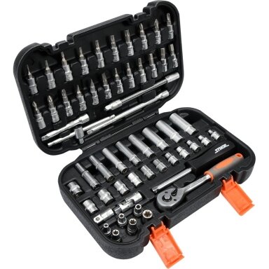 Galvučių su terkšle rinkinys 1/4", 56vnt.