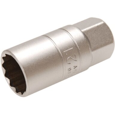 Galvutė žvakėms su guma dvylikakampė 1/2", 21 mm Galvutė žvakėms su guma dvylikakampė 1/2", 21 mm