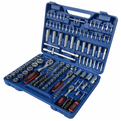 Galvučių ir raktų rinkinys 1/4"+3/8"+1/2", 171 vnt Galvučių ir raktų rinkinys 1/4"+3/8"+1/2", 171 vnt