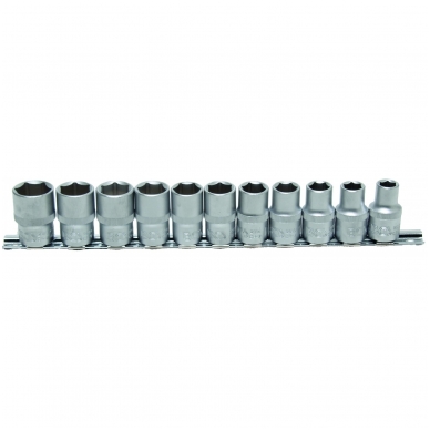 Galvučių rinkinys 1/2", 6-kampės, 10 - 21 mm, 11 vnt. Galvučių rinkinys 1/2", 6-kampės, 10 - 21 mm, 11 vnt.