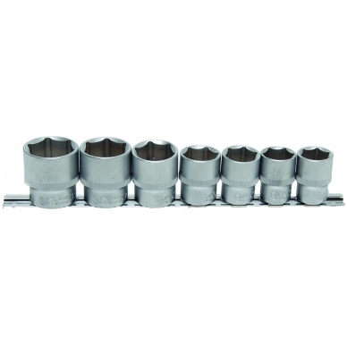 Galvučių rinkinys 1/2", 6-kampės 20 - 32mm. 7vnt. Galvučių rinkinys 1/2", 6-kampės 20 - 32mm. 7vnt.