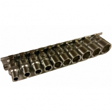Galvučių rinkinys 4-13mm, 10 vnt, 1/4" Galvučių rinkinys 4-13mm, 10 vnt, 1/4"