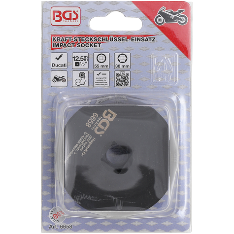 Galvutė smūginė 6/12 kampų Ducati ratų tvirtinimui 1/2" 30/55mm. 2