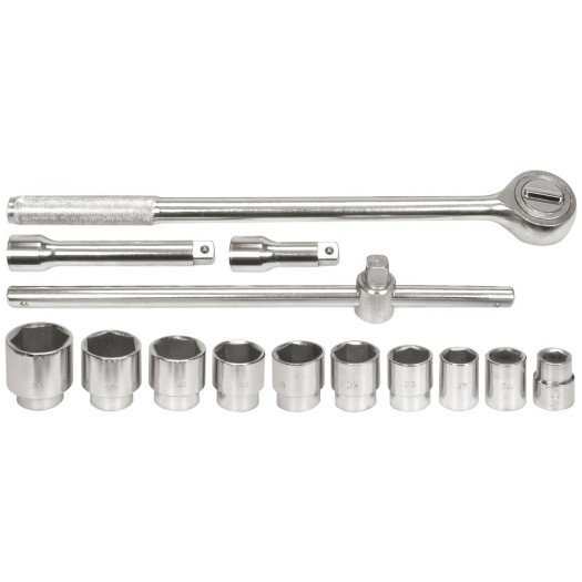 Galvučių ir rakto komplektas 14 vnt, 3/4", 22-50mm 1 Galvučių ir rakto komplektas 14 vnt, 3/4", 22-50mm 1