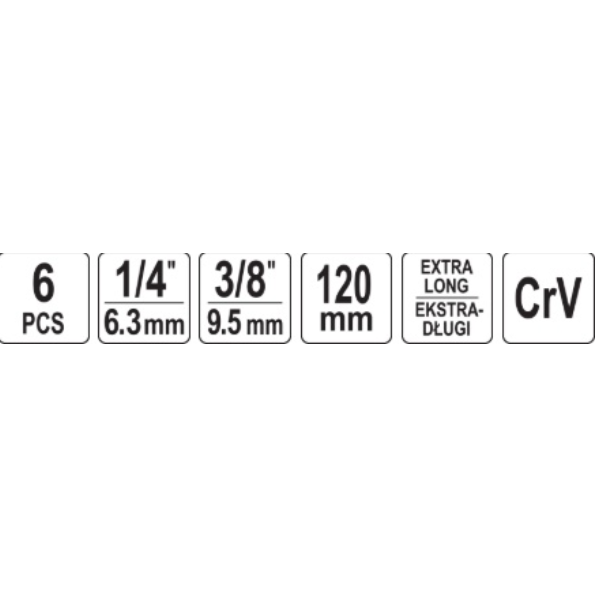 Galvučių rinkinys, labai ilgos, 10 mm (3/8") SW 8 - 14 mm. 2 Galvučių rinkinys, labai ilgos, 10 mm (3/8") SW 8 - 14 mm. 2