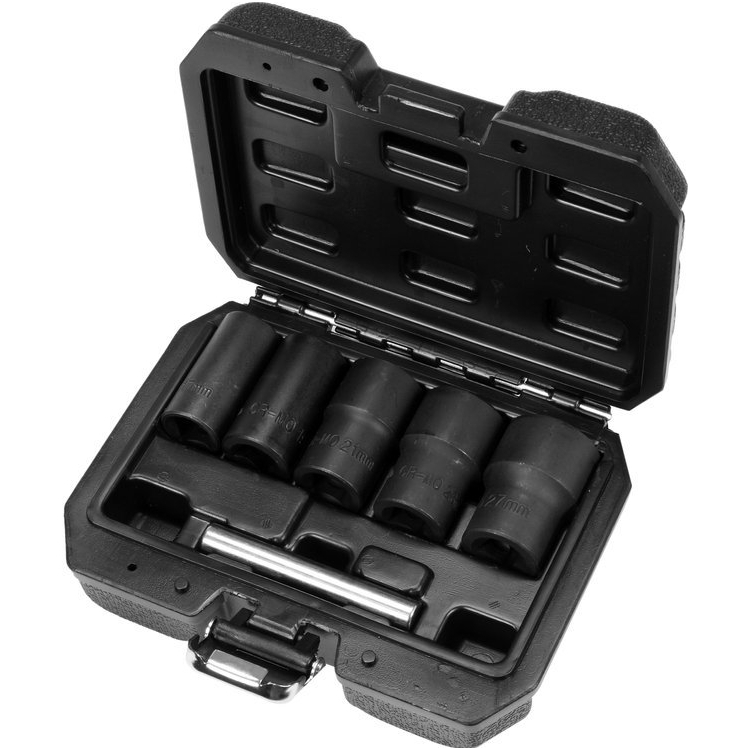 Galvučių rinkinys sugadintiems varžtams 17-19-21-23-27 mm 1 Galvučių rinkinys sugadintiems varžtams 17-19-21-23-27 mm 1
