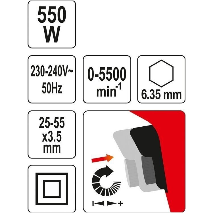Gipskartono suktuvas su varžtų dėtuve 22-55mm. 550W 4