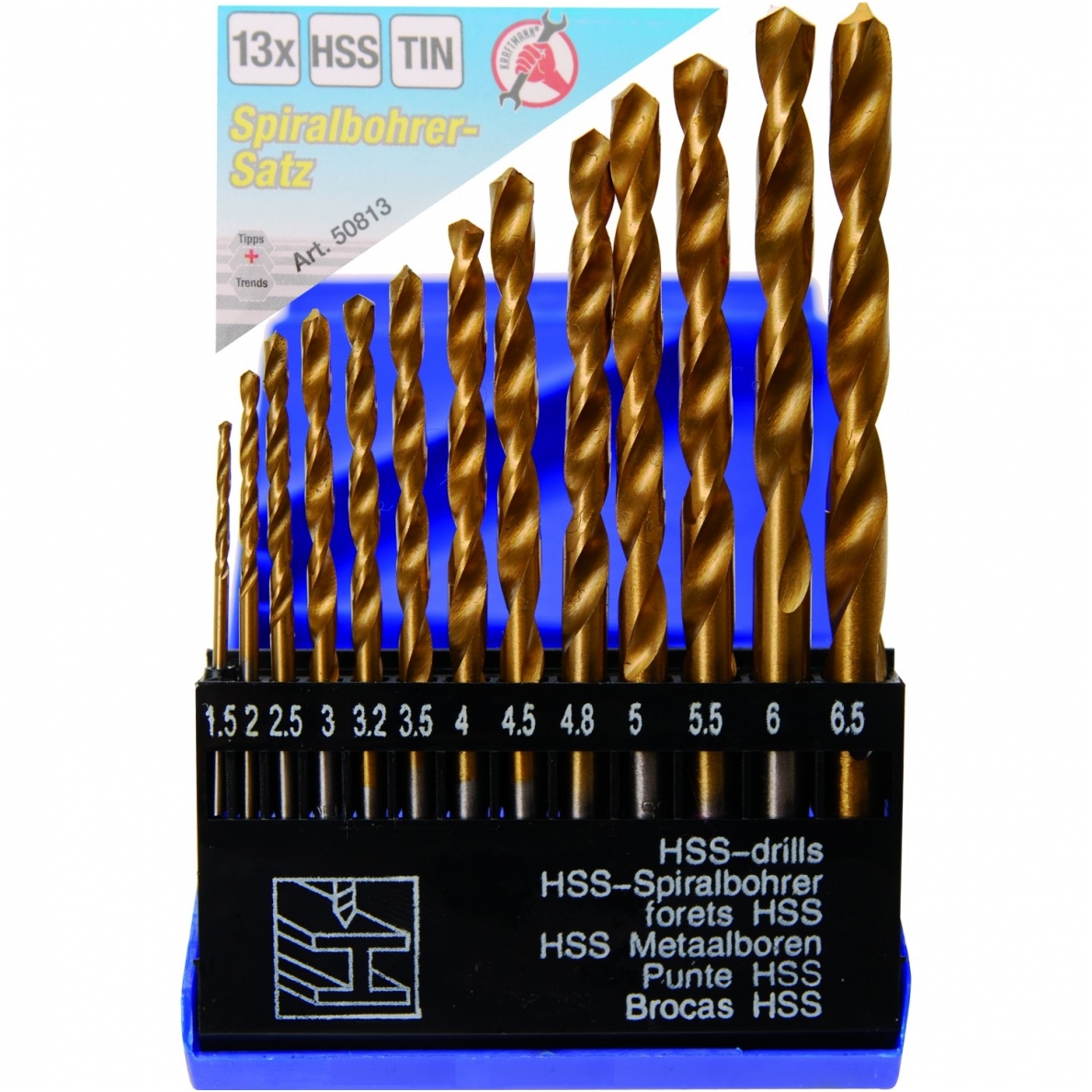 Grąžtai metalui HSS 1,5-6,5mm. 13vnt. 3 Grąžtai metalui HSS 1,5-6,5mm. 13vnt. 3