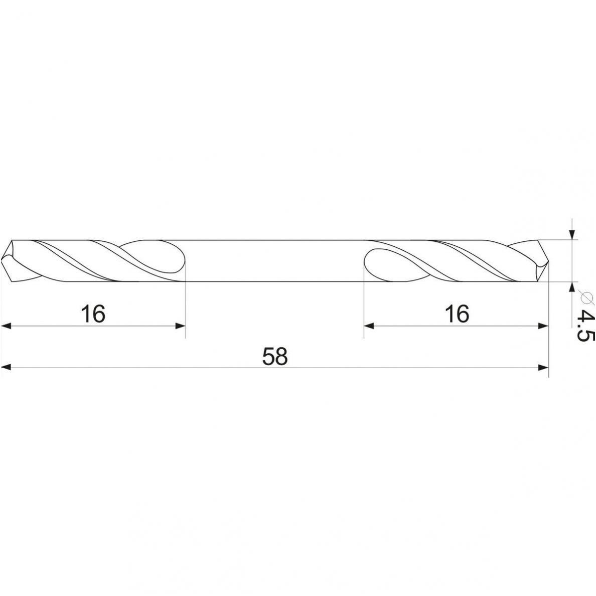 Grąžtas metalui HSS dvipusis - 4,5mm. 1 Grąžtas metalui HSS dvipusis - 4,5mm. 1