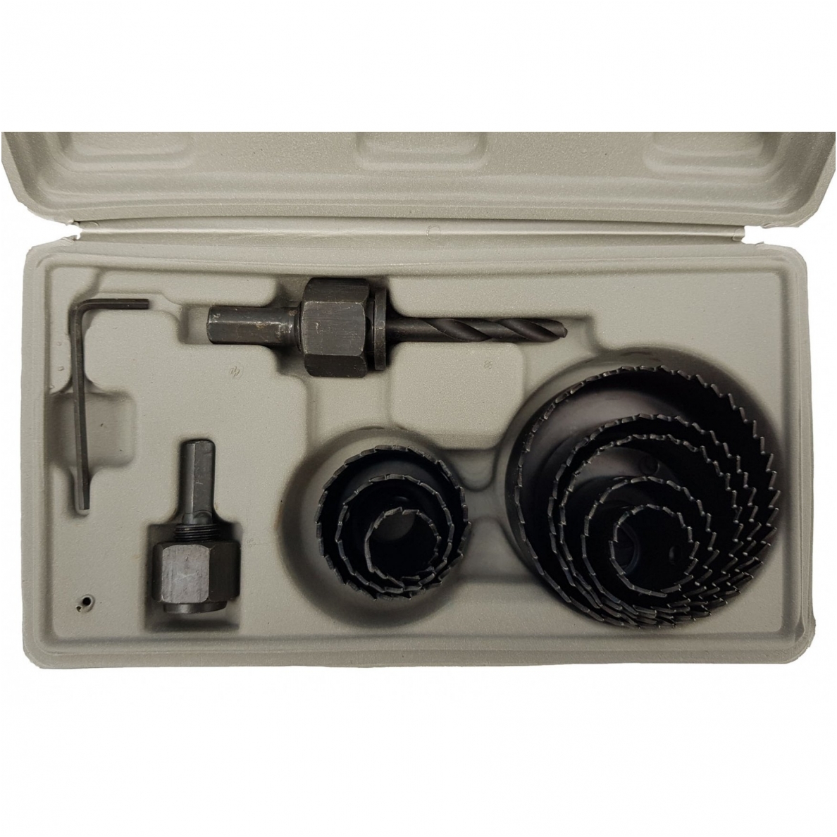 Grąžtų karūnų rinkinys 11vnt.19-64mm Grąžtų karūnų rinkinys 11vnt.19-64mm