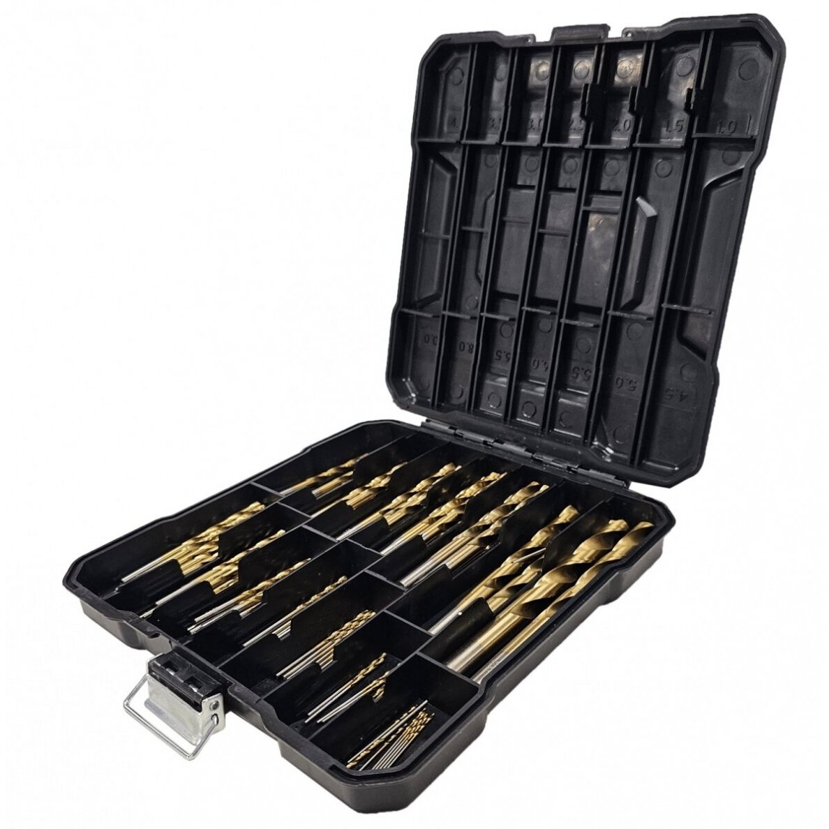 Grąžtų metalui rinkinys HSS 4241 titano nitridas 1-10mm. 107vnt. Grąžtų metalui rinkinys HSS 4241 titano nitridas 1-10mm. 107vnt.