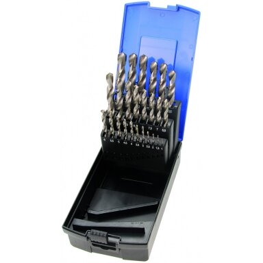 Grąžtų metalui rinkinys HSS, Ø 1-13mm. 25vnt. Grąžtų metalui rinkinys HSS, Ø 1-13mm. 25vnt.