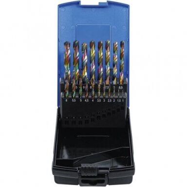 Grąžtų metalui rinkinys Cobalt, 19dalių, 1-10mm, HSS Grąžtų metalui rinkinys Cobalt, 19dalių, 1-10mm, HSS