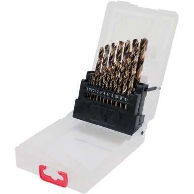 Grąžtų metalui rinkinys Cobalt-HSS 19vnt. 1-10mm. Grąžtų metalui rinkinys Cobalt-HSS 19vnt. 1-10mm.