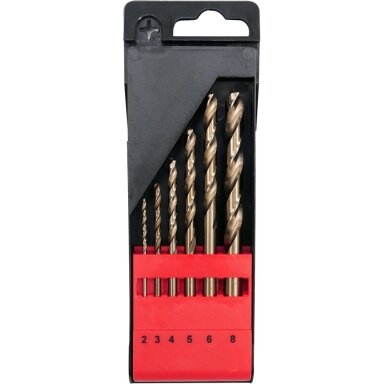 Grąžtų metalui rinkinys Cobalt-HSS 6vnt. 2-8mm. Grąžtų metalui rinkinys Cobalt-HSS 6vnt. 2-8mm.
