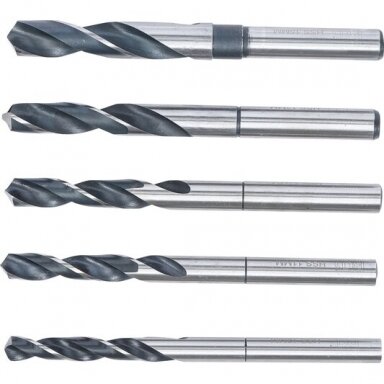 Grąžtų metalui rinkinys HSS 10,11,12,13,15mm. 5vnt. Grąžtų metalui rinkinys HSS 10,11,12,13,15mm. 5vnt.