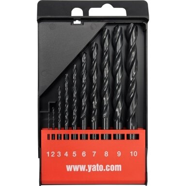 Grąžtų metalui rinkinys HSS DIN 338 10vnt. 1-10mm.