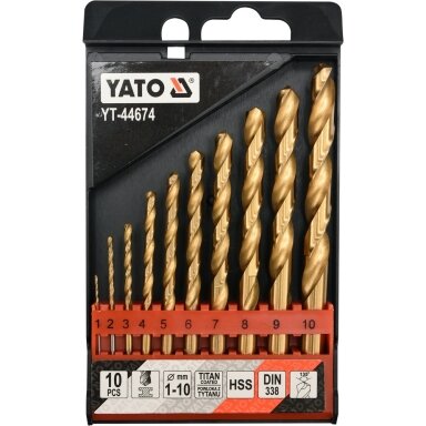 Grąžtų metalui rinkinys HSS-Titan 10vnt. 1-10mm. Grąžtų metalui rinkinys HSS-Titan 10vnt. 1-10mm.