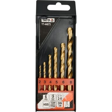 Grąžtų metalui rinkinys HSS-Titan, 6vnt. 2-8m. Grąžtų metalui rinkinys HSS-Titan, 6vnt. 2-8m.