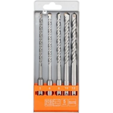 Grąžtų rinkinys SDS-PLUS S4 5vnt 5-12MM Grąžtų rinkinys SDS-PLUS S4 5vnt 5-12MM