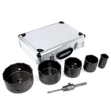 Gręžimo karūnų rinkinys SDS Plus 40-120 mm, 6vnt. Gręžimo karūnų rinkinys SDS Plus 40-120 mm, 6vnt.