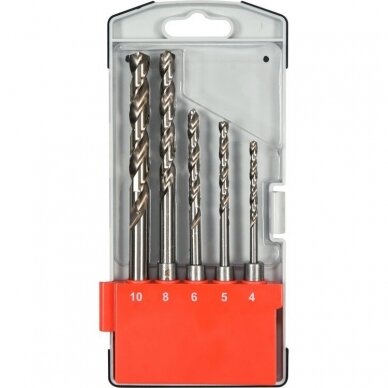 Grąžtai metalui HSS 6542 SDS PLUS 4 - 10mm. 5vnt. 2 Grąžtai metalui HSS 6542 SDS PLUS 4 - 10mm. 5vnt. 2