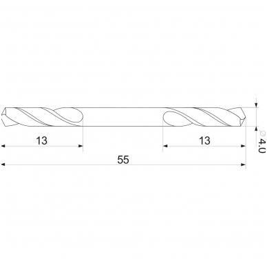 Grąžtas metalui HSS dvipusis - 4,0mm. 1 Grąžtas metalui HSS dvipusis - 4,0mm. 1