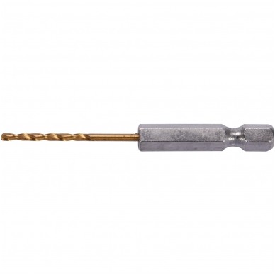 Grąžtas metalui su Hex 6.3 mm  galu HSS-TiN  2.0 mm
