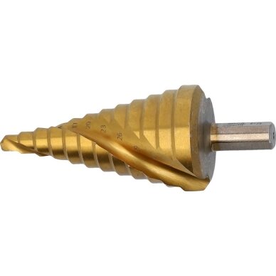 Grąžtas pakopinis spiralinis HSS 4341 Ø 6 - 38mm. Grąžtas pakopinis spiralinis HSS 4341 Ø 6 - 38mm.