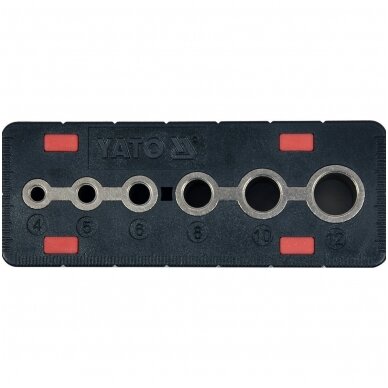 Grąžto gidas, šablonas su rankena 4, 5, 6, 8, 10 ir 12mm. Grąžto gidas, šablonas su rankena 4, 5, 6, 8, 10 ir 12mm.